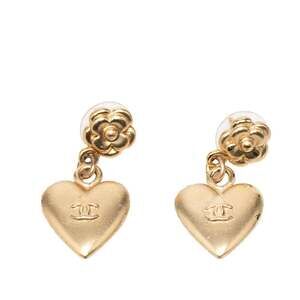 Chanel Cc Logo Heart Earrings Metal #249983C86B